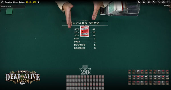 Dead or Alive Saloon Live — 84 card deck gameplay